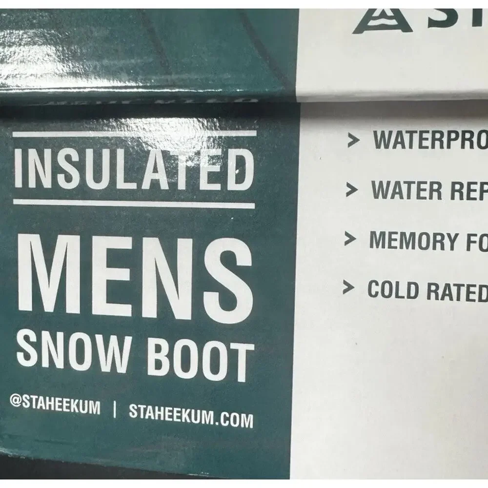 Staheekum Men's Winter Snow Boots Waterproof, Insulated 3M New in Box Sz 9